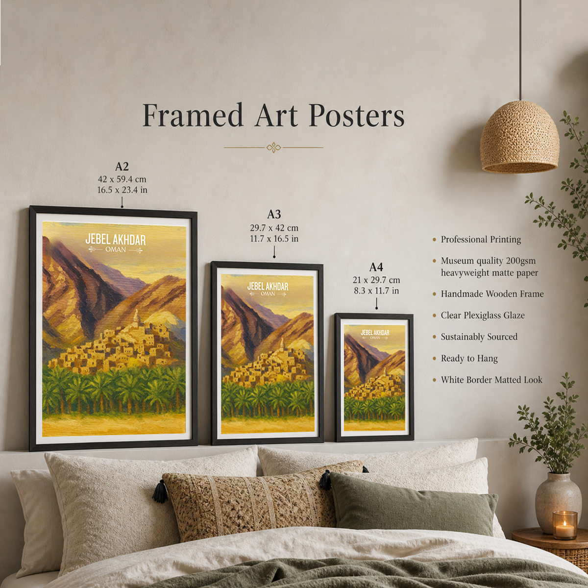 Jebel Akhdar - Oman - Travel Art Wall Deco Poster - Art Print - Travel Art Poster