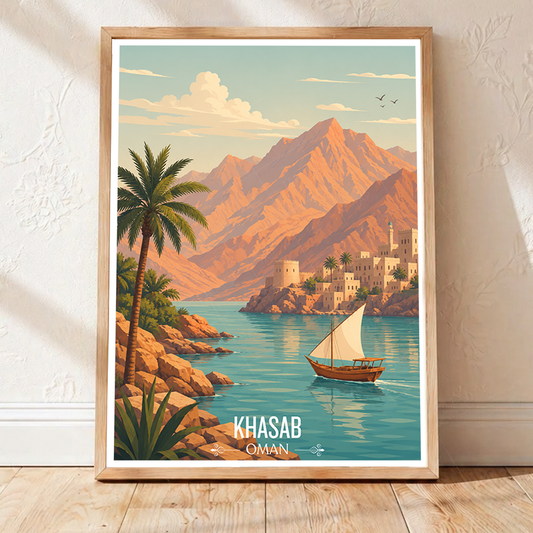 Khasab - Oman - Travel Art Wall Deco Poster - Art Print - Travel Art Poster