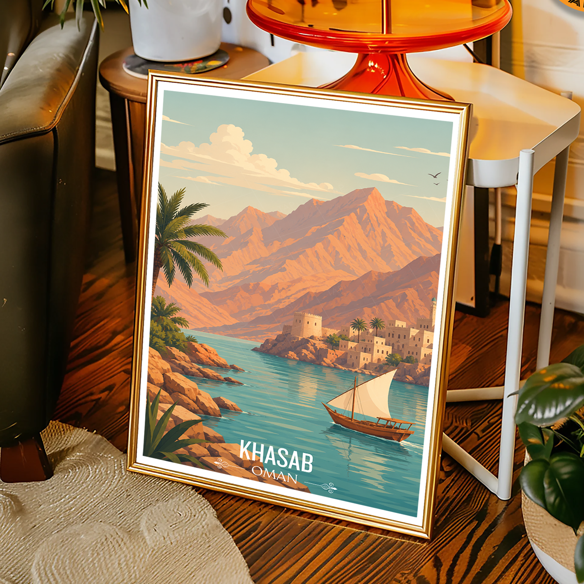 Khasab - Oman - Travel Art Wall Deco Poster - Art Print - Travel Art Poster
