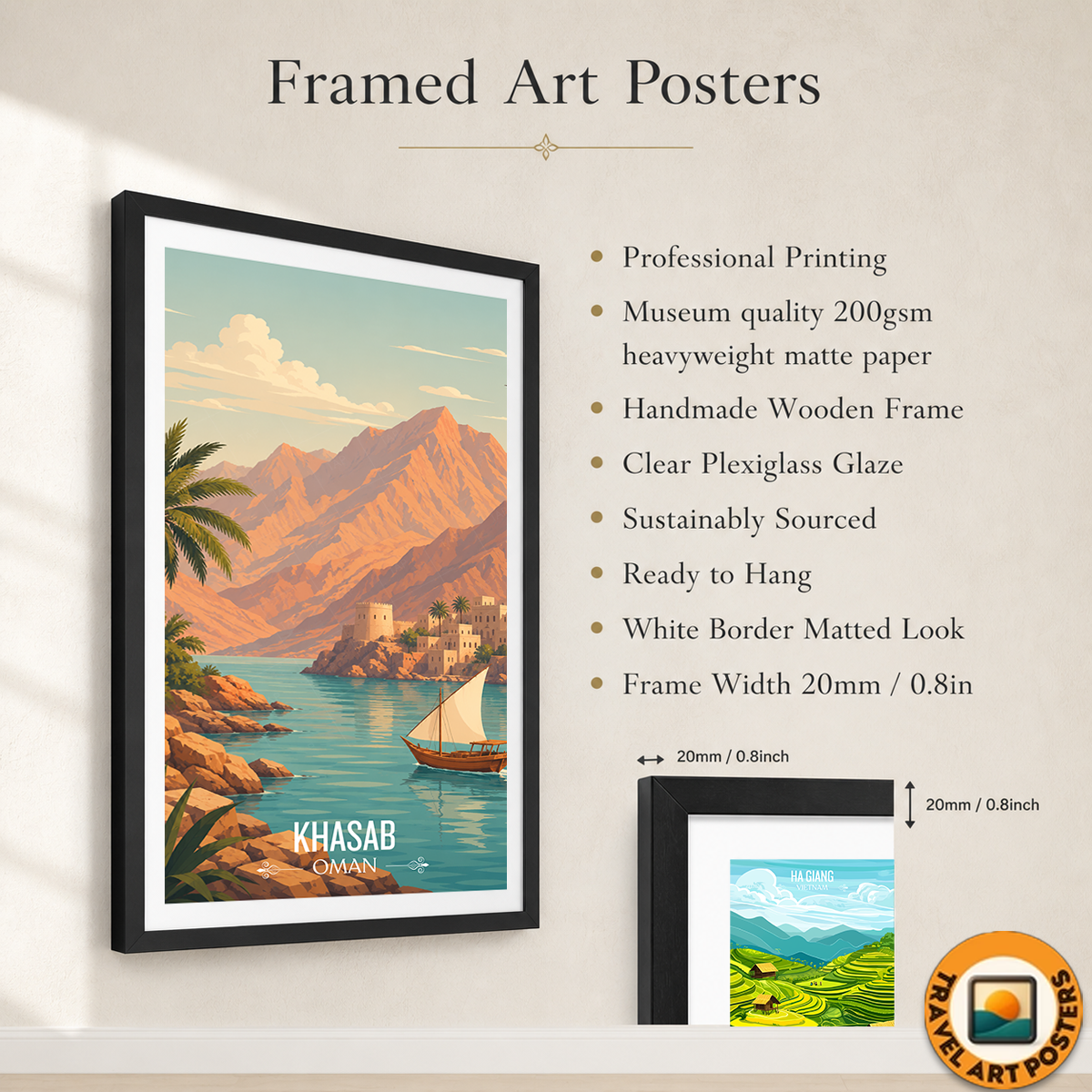 Khasab - Oman - Travel Art Wall Deco Poster - Art Print - Travel Art Poster