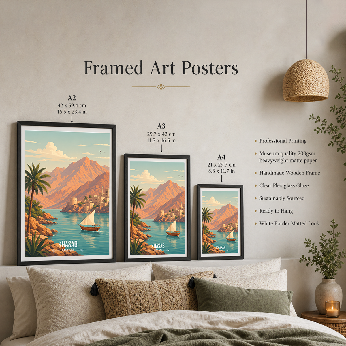 Khasab - Oman - Travel Art Wall Deco Poster - Art Print - Travel Art Poster