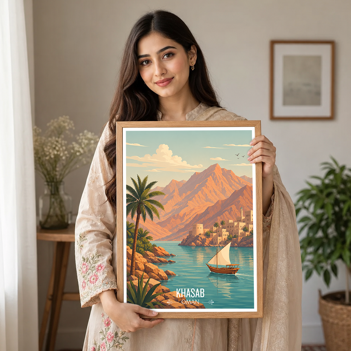 Khasab - Oman - Travel Art Wall Deco Poster - Art Print - Travel Art Poster