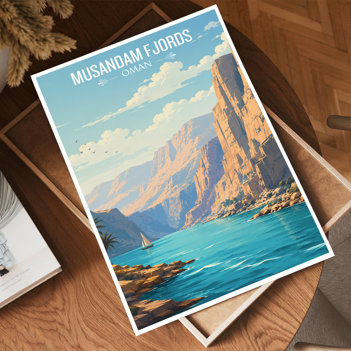 Musandam Fjords - Oman - Travel Art Wall Deco Poster - Art Print - Travel Art Poster