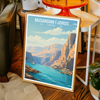 Musandam Fjords - Oman - Travel Art Wall Deco Poster - Art Print - Travel Art Poster