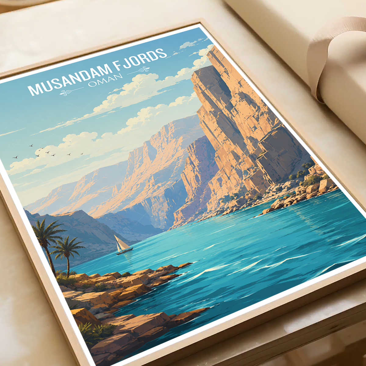 Musandam Fjords - Oman - Travel Art Wall Deco Poster - Art Print - Travel Art Poster
