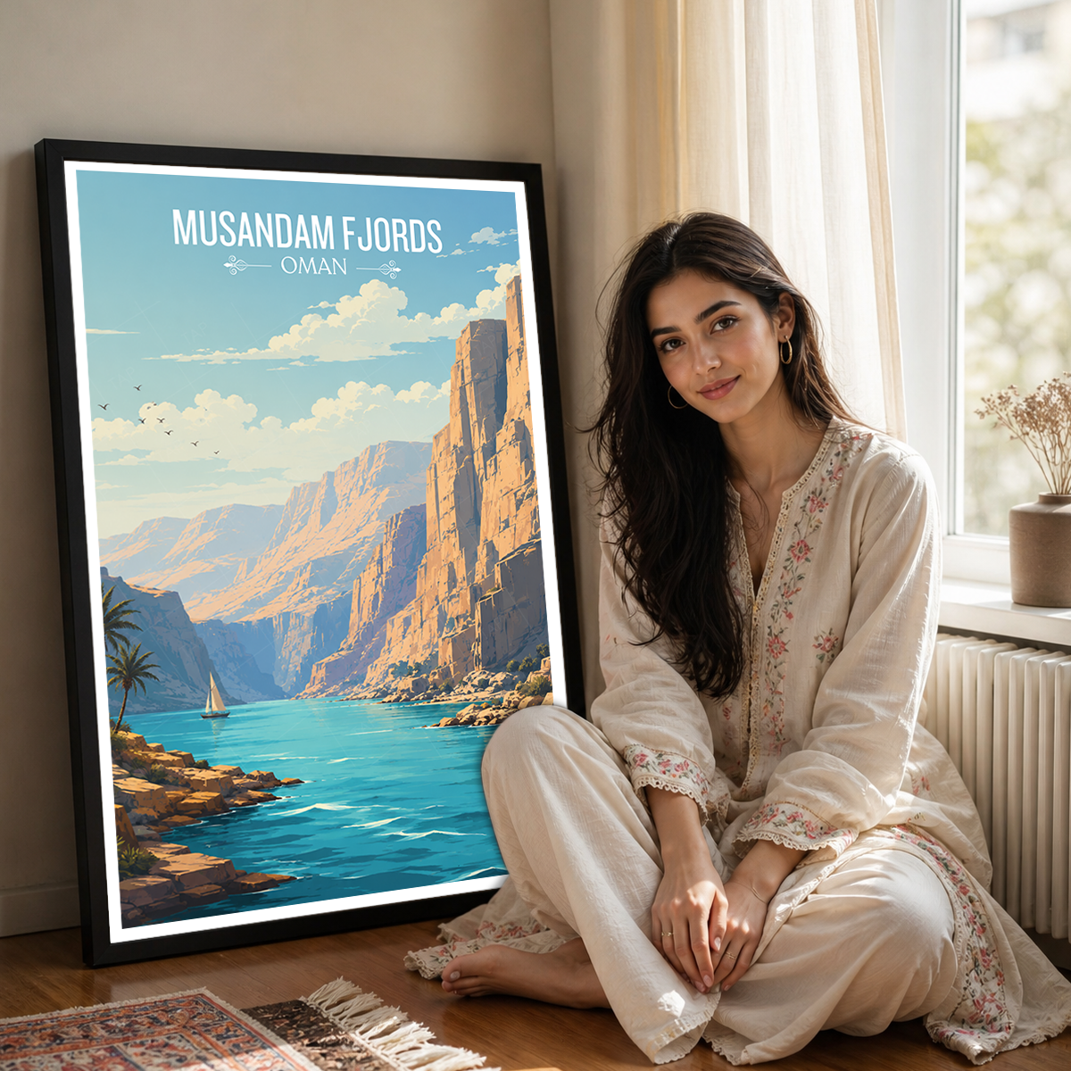 Musandam Fjords - Oman - Travel Art Wall Deco Poster - Art Print - Travel Art Poster