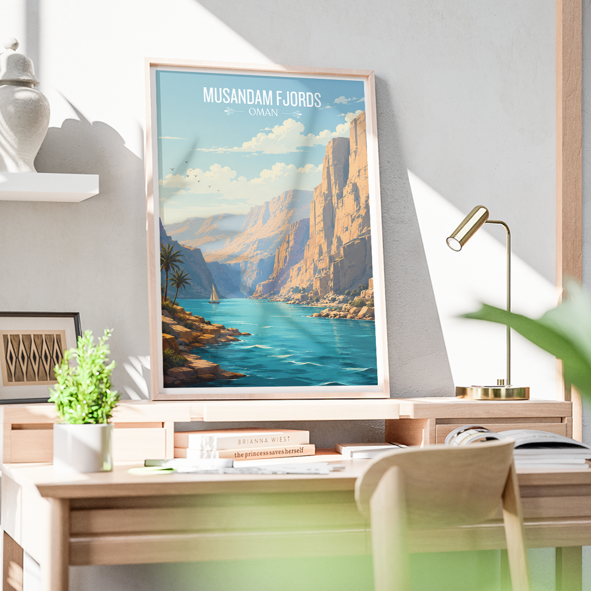 Musandam Fjords - Oman - Travel Art Wall Deco Poster - Art Print - Travel Art Poster