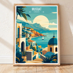 Musqat - Oman - Travel Art Wall Deco Poster - Art Print - Travel Art Poster