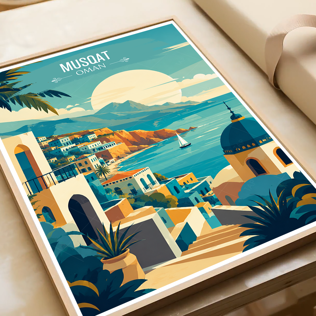 Musqat - Oman - Travel Art Wall Deco Poster - Art Print - Travel Art Poster