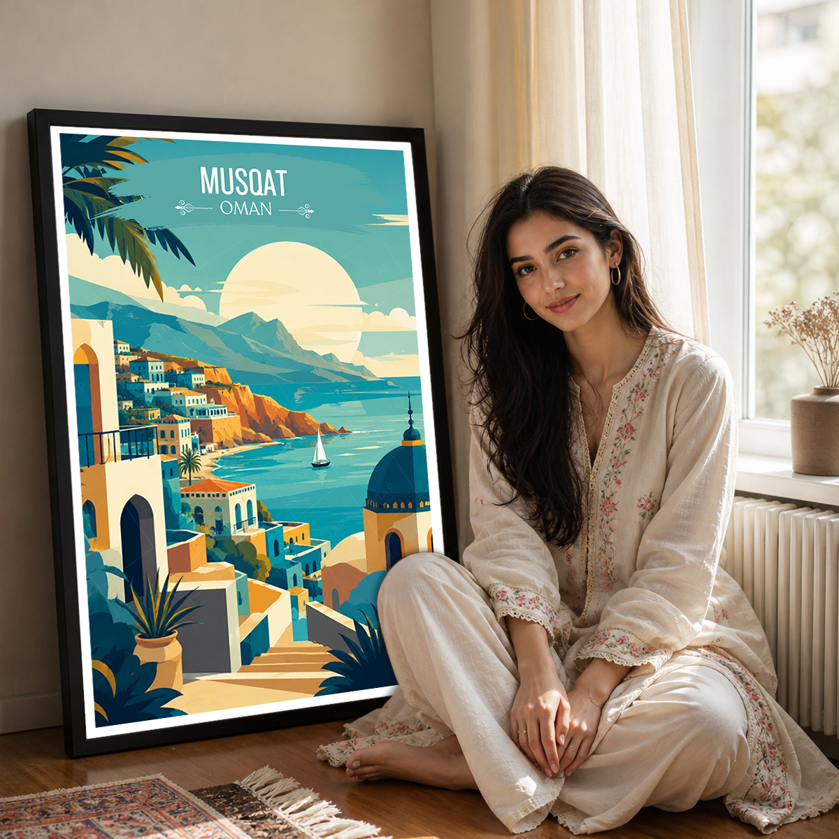 Musqat - Oman - Travel Art Wall Deco Poster - Art Print - Travel Art Poster