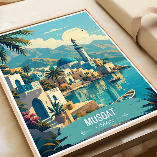 Royal Musqat - Oman - Travel Art Wall Deco Poster - Art Print - Travel Art Poster