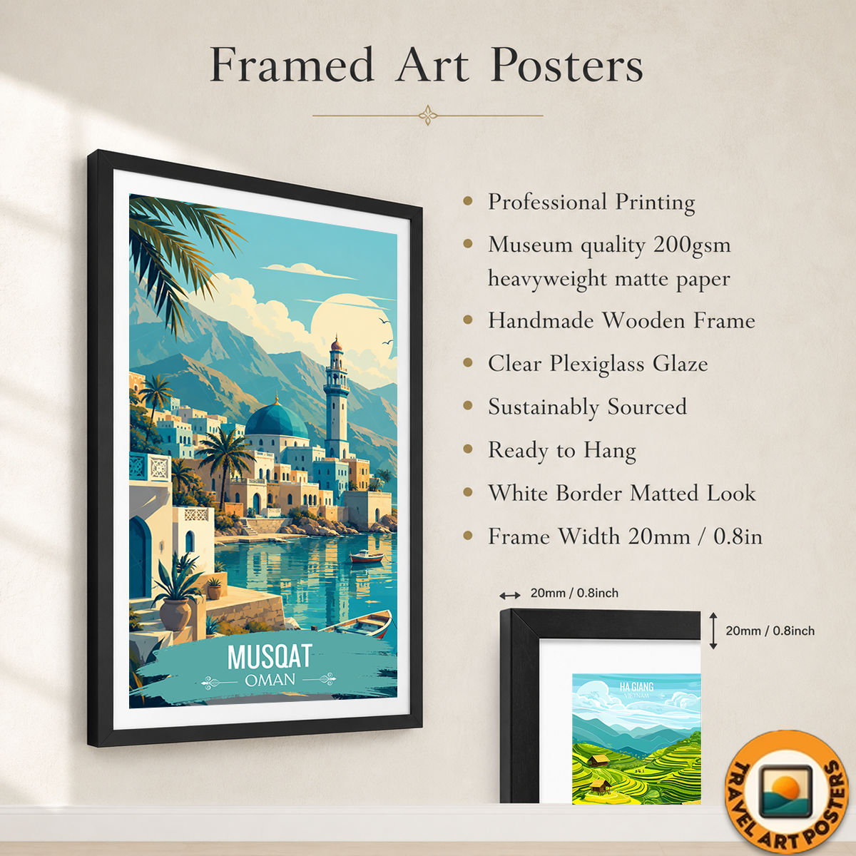 Royal Musqat - Oman - Travel Art Wall Deco Poster - Art Print - Travel Art Poster