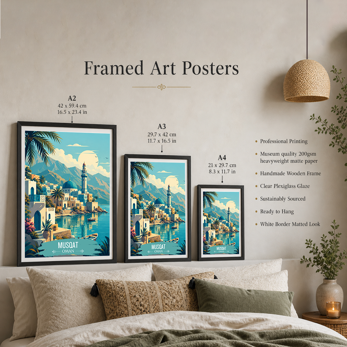 Royal Musqat - Oman - Travel Art Wall Deco Poster - Art Print - Travel Art Poster