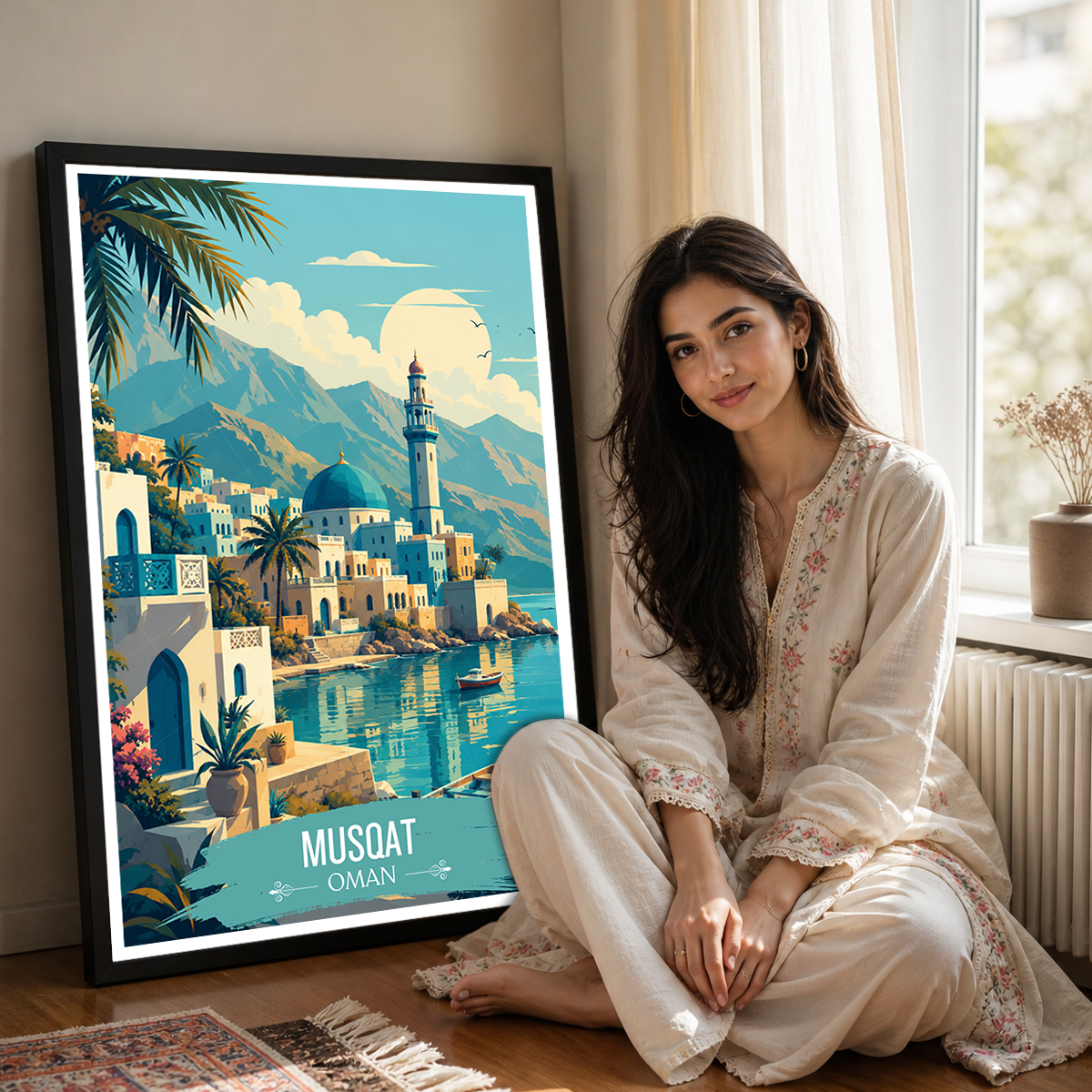 Royal Musqat - Oman - Travel Art Wall Deco Poster - Art Print - Travel Art Poster