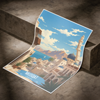 Musqat Old City - Oman - Travel Art Wall Deco Poster - Art Print - Travel Art Poster
