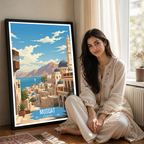 Musqat Old City - Oman - Travel Art Wall Deco Poster - Art Print - Travel Art Poster