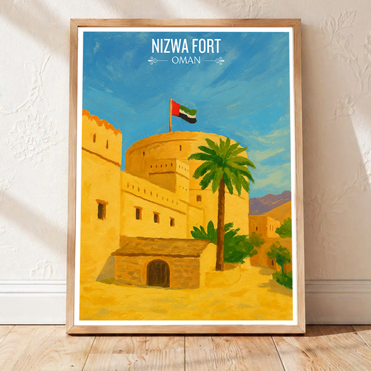 Nizwa Fort - Oman - Travel Art Wall Deco Poster - Art Print - Travel Art Poster