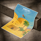 Nizwa Fort - Oman - Travel Art Wall Deco Poster - Art Print - Travel Art Poster