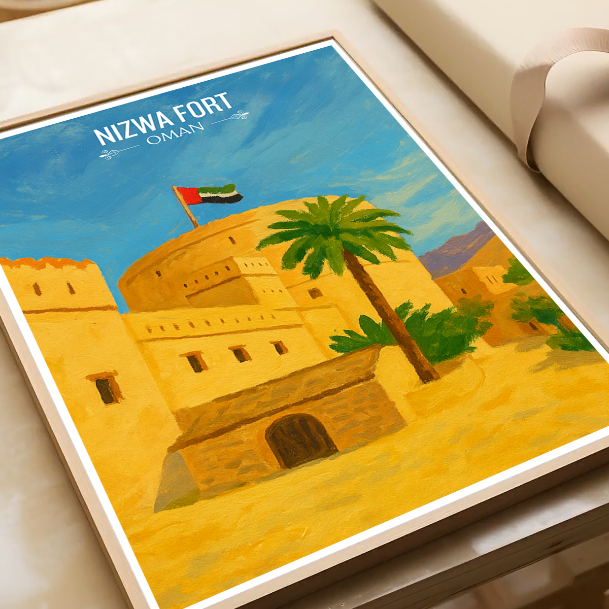 Nizwa Fort - Oman - Travel Art Wall Deco Poster - Art Print - Travel Art Poster
