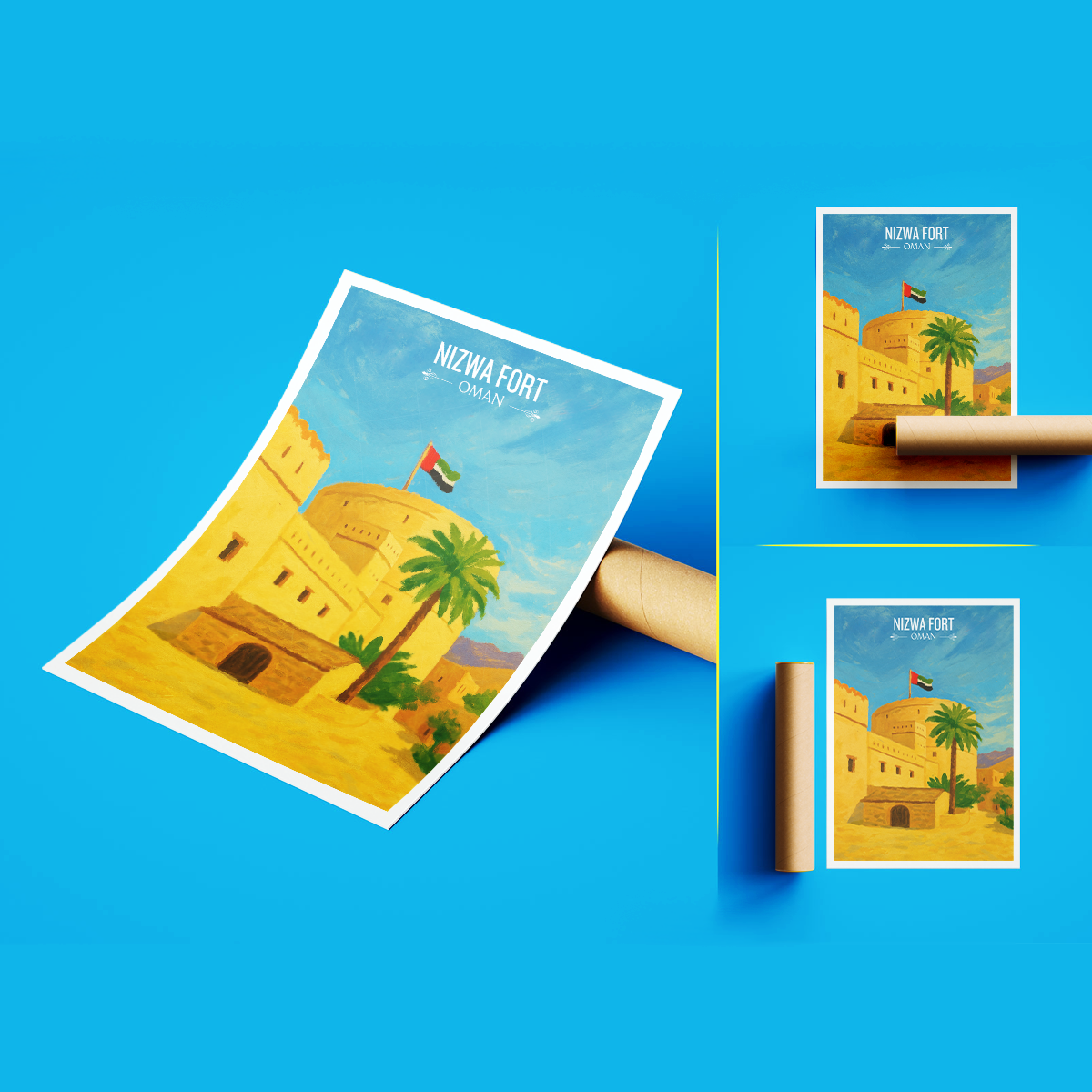Nizwa Fort - Oman - Travel Art Wall Deco Poster - Art Print - Travel Art Poster