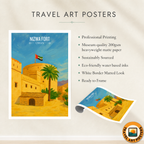 Nizwa Fort - Oman - Travel Art Wall Deco Poster - Art Print - Travel Art Poster