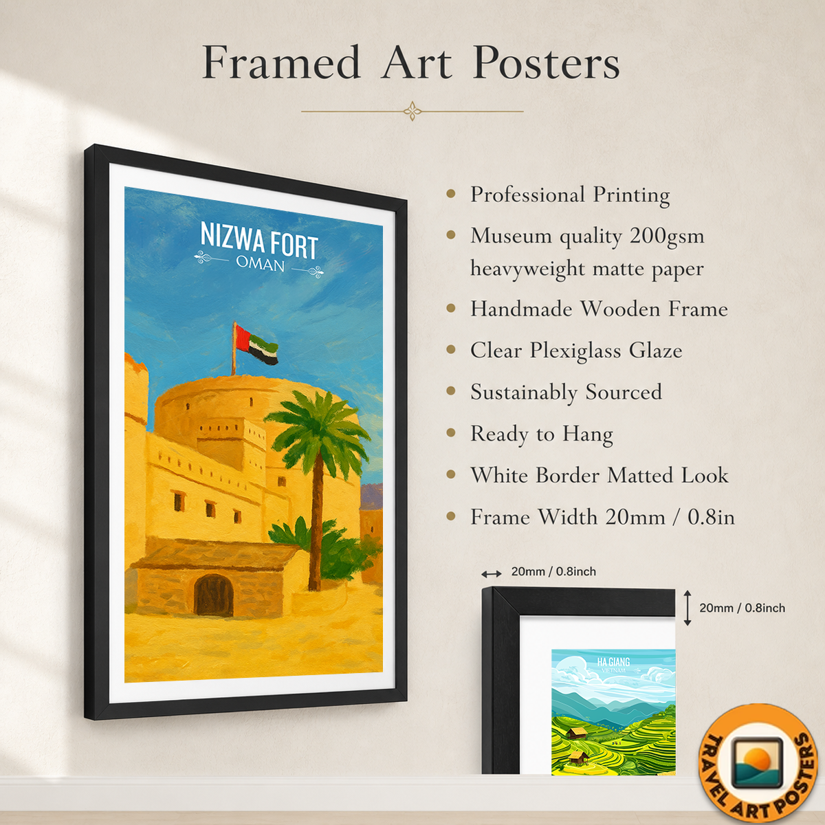 Nizwa Fort - Oman - Travel Art Wall Deco Poster - Art Print - Travel Art Poster