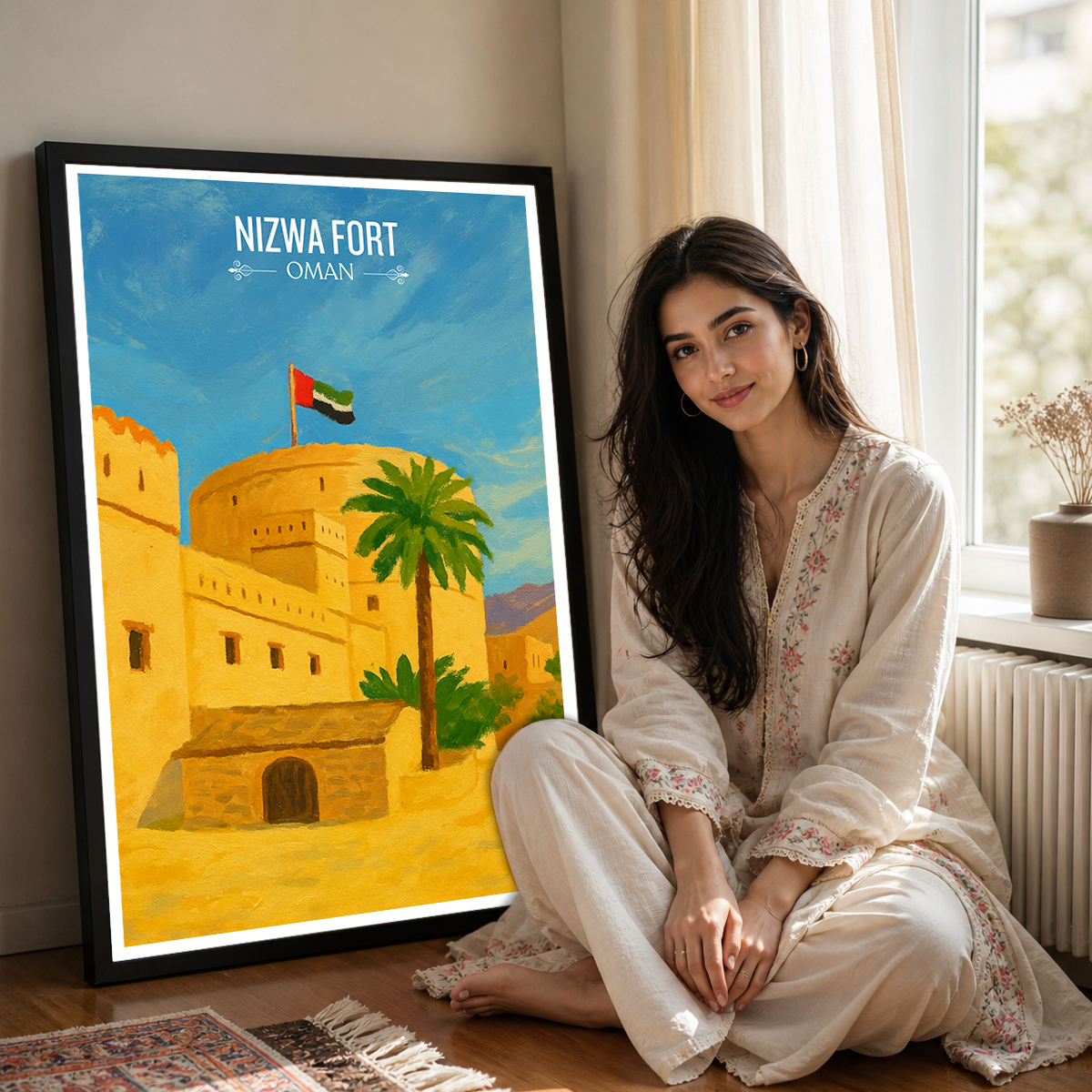 Nizwa Fort - Oman - Travel Art Wall Deco Poster - Art Print - Travel Art Poster
