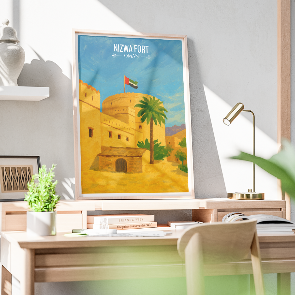 Nizwa Fort - Oman - Travel Art Wall Deco Poster - Art Print - Travel Art Poster