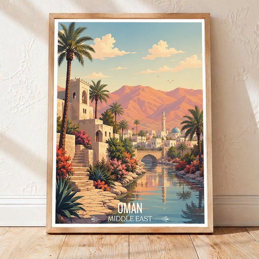 Oman - Travel Art Wall Deco Poster - Art Print - Travel Art Poster