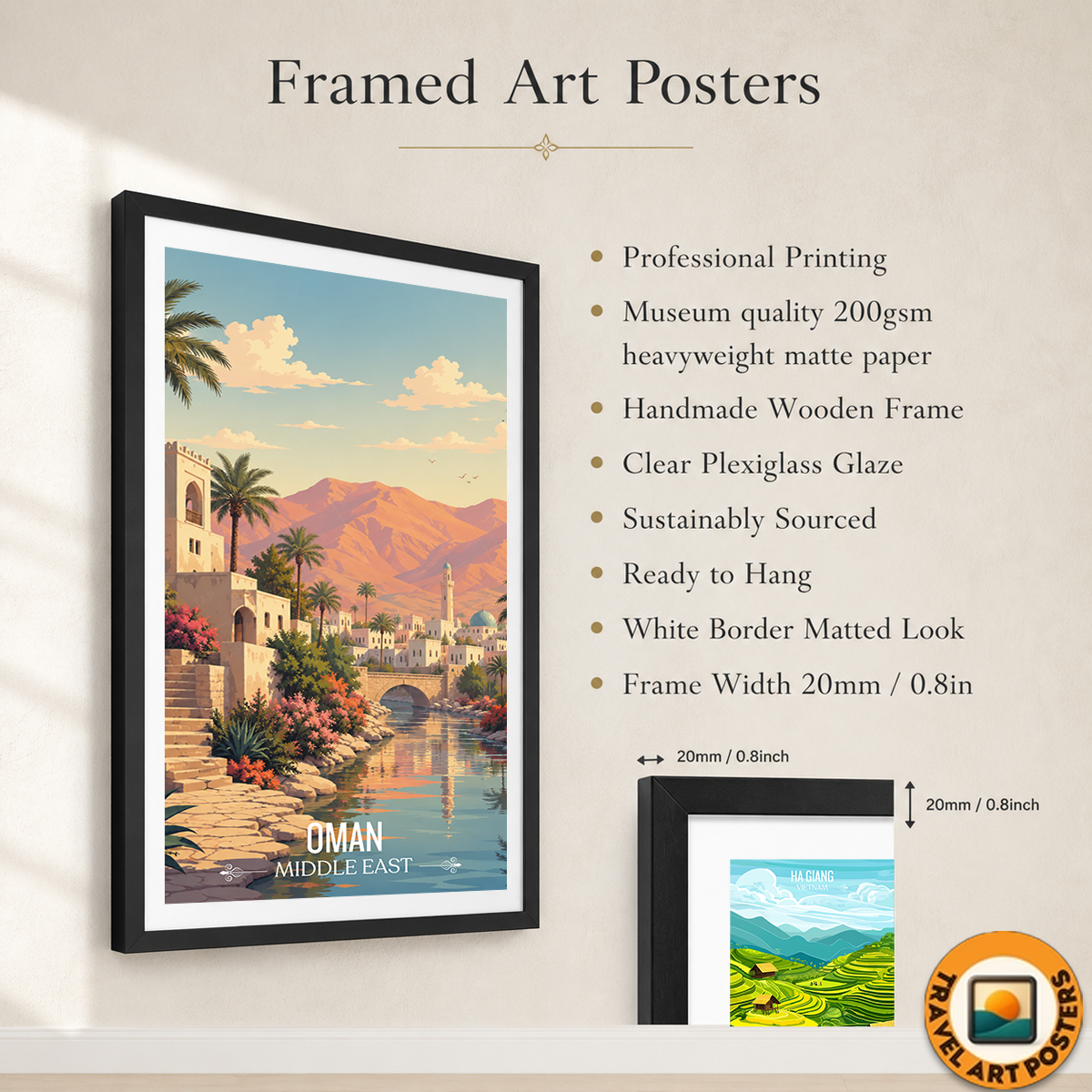 Oman - Travel Art Wall Deco Poster - Art Print - Travel Art Poster