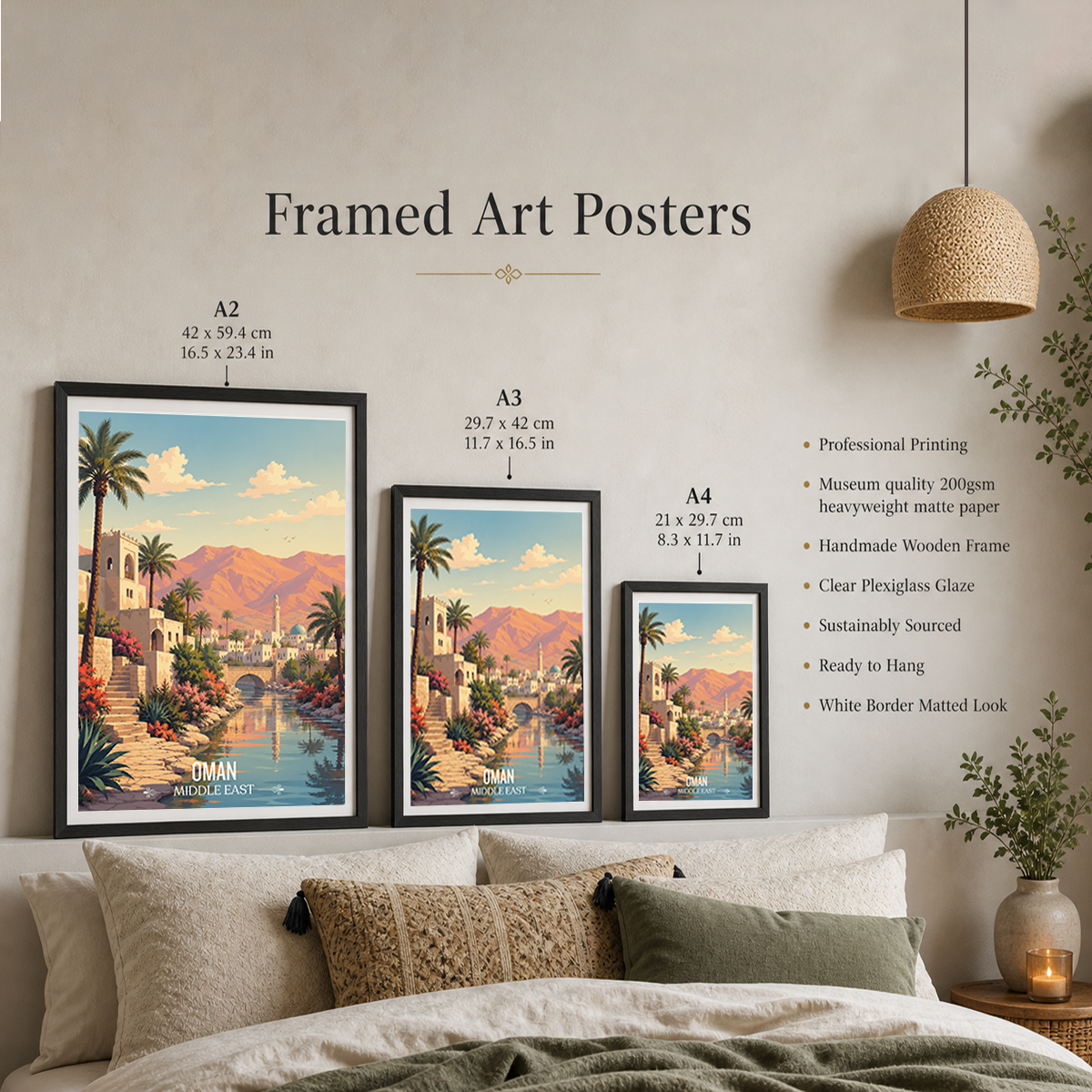 Oman - Travel Art Wall Deco Poster - Art Print - Travel Art Poster