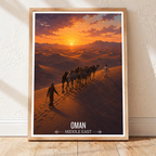 Oman Sunset - Travel Art Wall Deco Poster - Art Print - Travel Art Poster