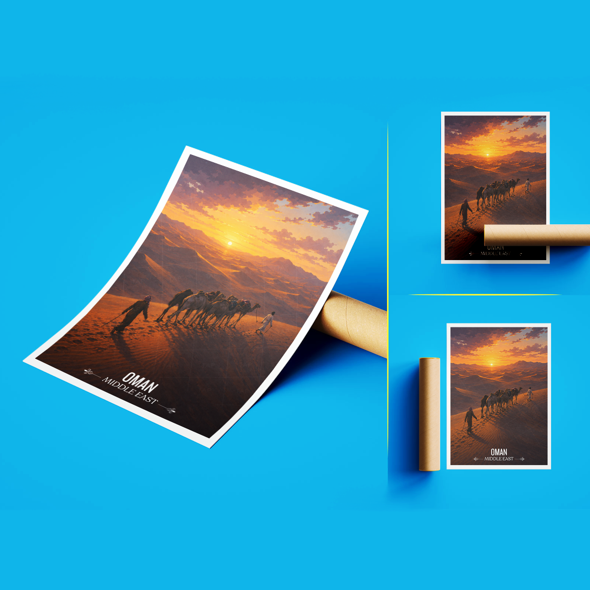 Oman Sunset - Travel Art Wall Deco Poster - Art Print - Travel Art Poster