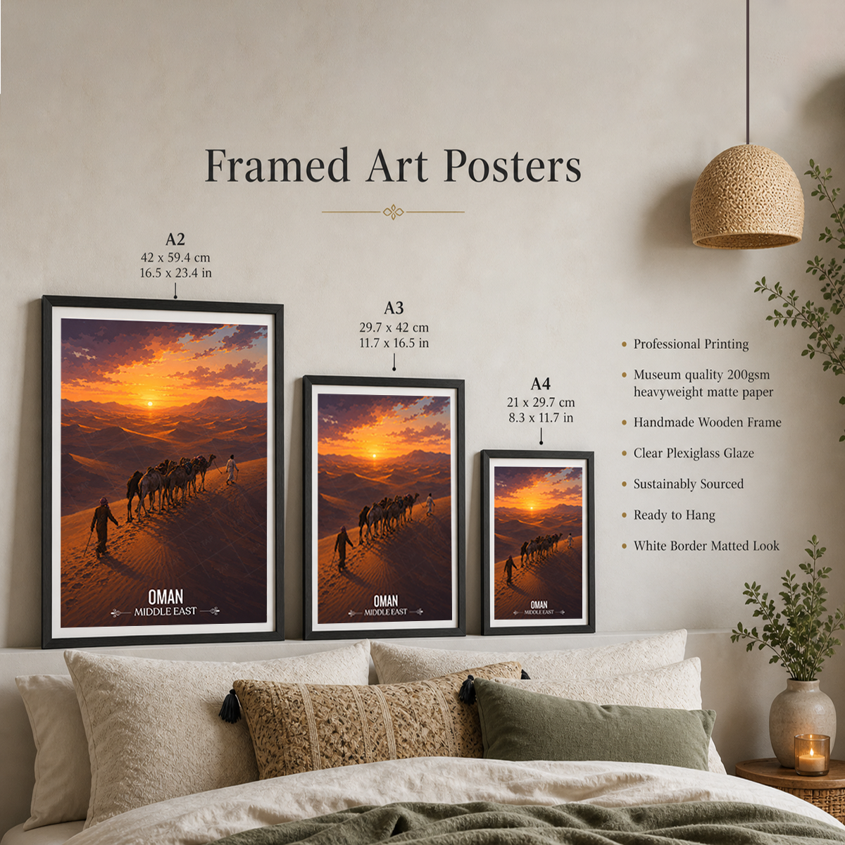 Oman Sunset - Travel Art Wall Deco Poster - Art Print - Travel Art Poster