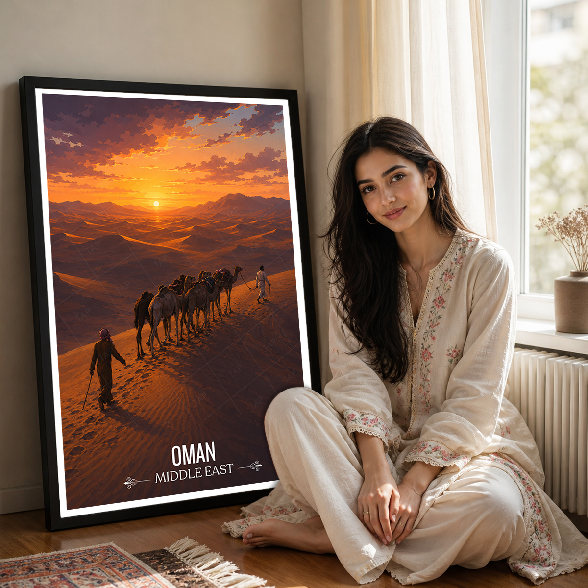 Oman Sunset - Travel Art Wall Deco Poster - Art Print - Travel Art Poster