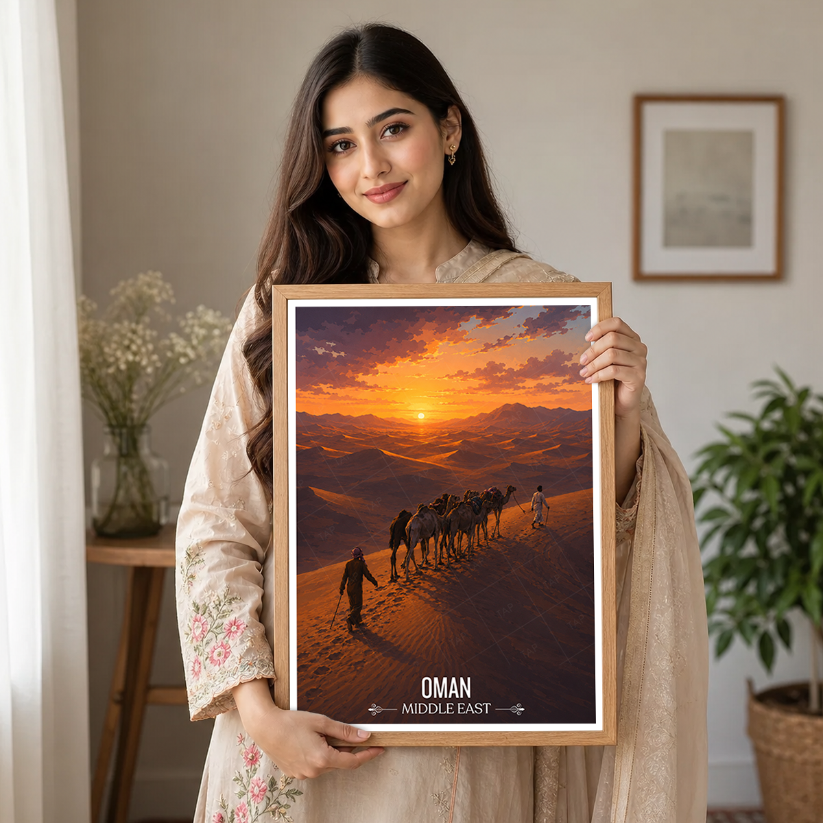 Oman Sunset - Travel Art Wall Deco Poster - Art Print - Travel Art Poster
