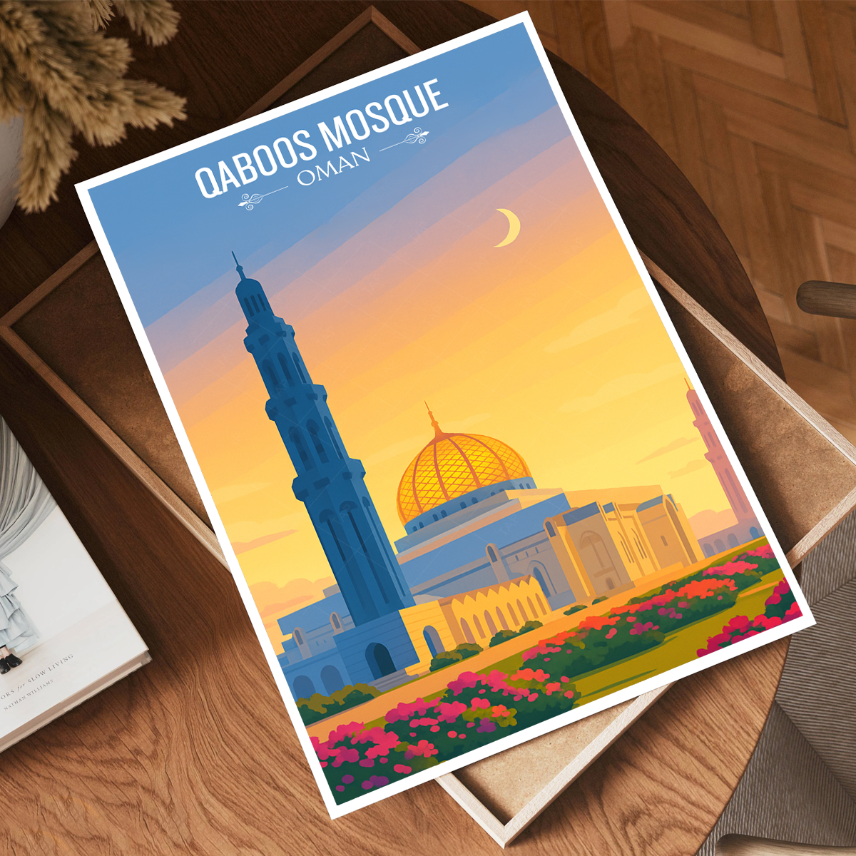 Qaboos Masque - Oman - Travel Art Wall Deco Poster - Art Print - Travel Art Poster