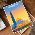 Qaboos Masque - Oman - Travel Art Wall Deco Poster - Art Print - Travel Art Poster