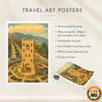 Salalah Clock Tower - Oman - Travel Art Wall Deco Poster - Art Print - Travel Art Poster