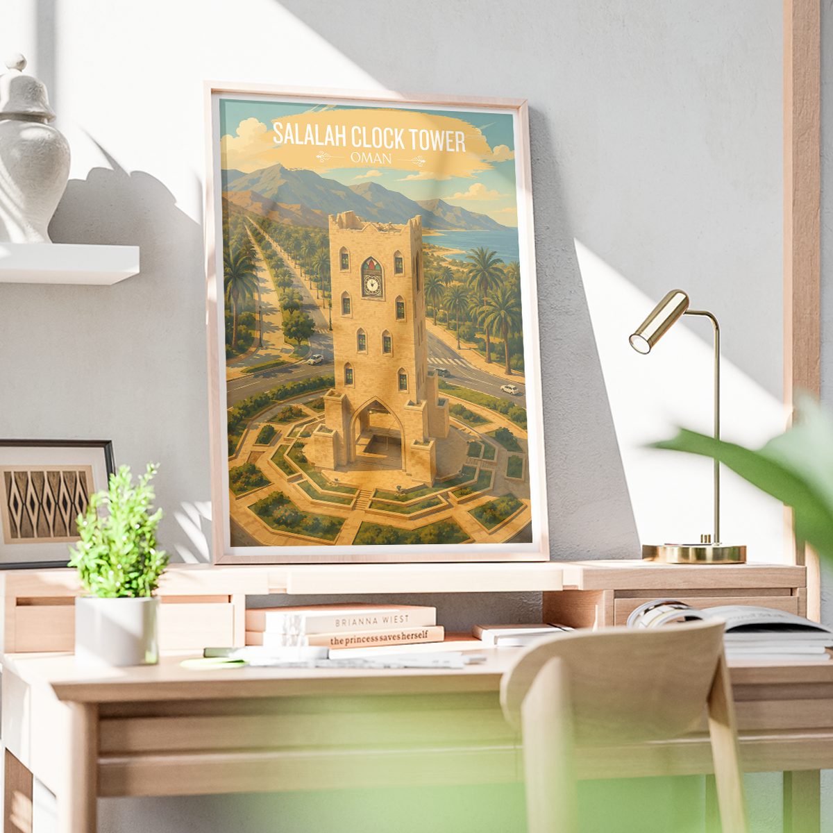 Salalah Clock Tower - Oman - Travel Art Wall Deco Poster - Art Print - Travel Art Poster