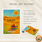 Wahiba Desert - Oman - Travel Art Wall Deco Poster - Art Print - Travel Art Poster