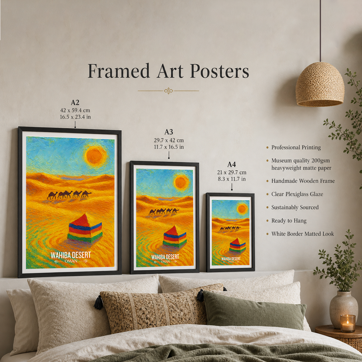 Wahiba Desert - Oman - Travel Art Wall Deco Poster - Art Print - Travel Art Poster
