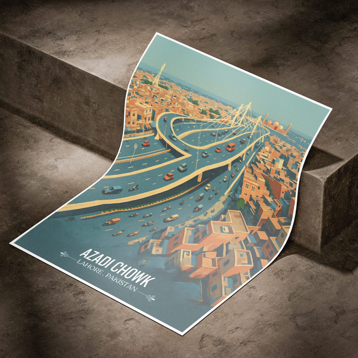 Azadi Chowk - Lahore - Travel Wall Art Print - - Travel Art Poster