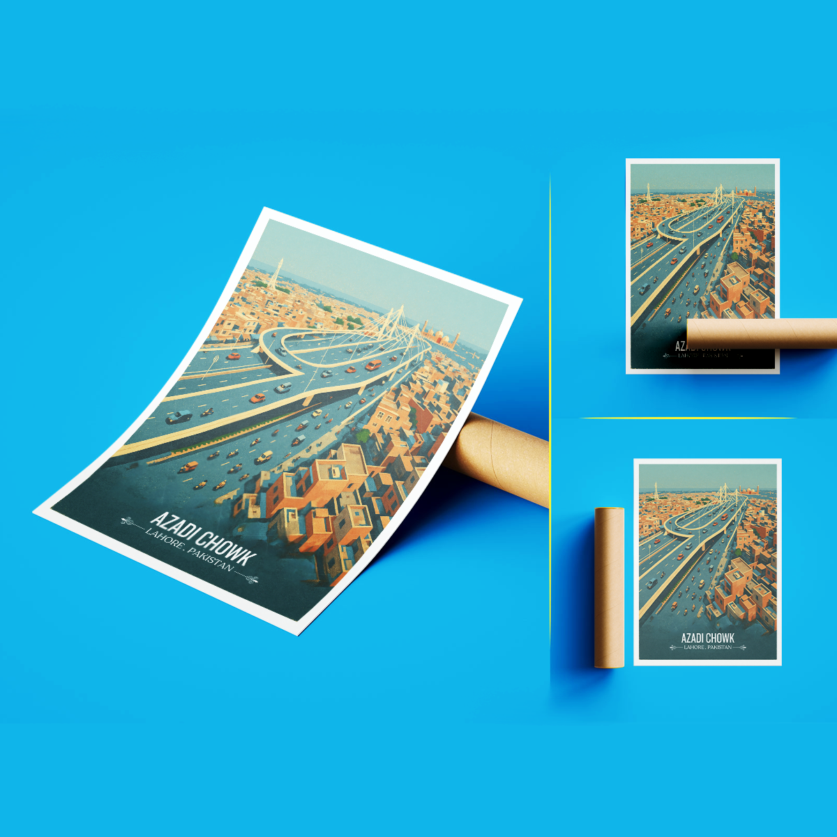 Azadi Chowk - Lahore - Travel Wall Art Print - - Travel Art Poster
