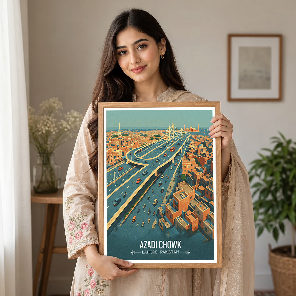 Azadi Chowk - Lahore - Travel Wall Art Print - - Travel Art Poster