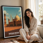 Badshahi Masjid - Lahore - Pakistan - Travel Wall Art Print - Art Print - Travel Art Poster