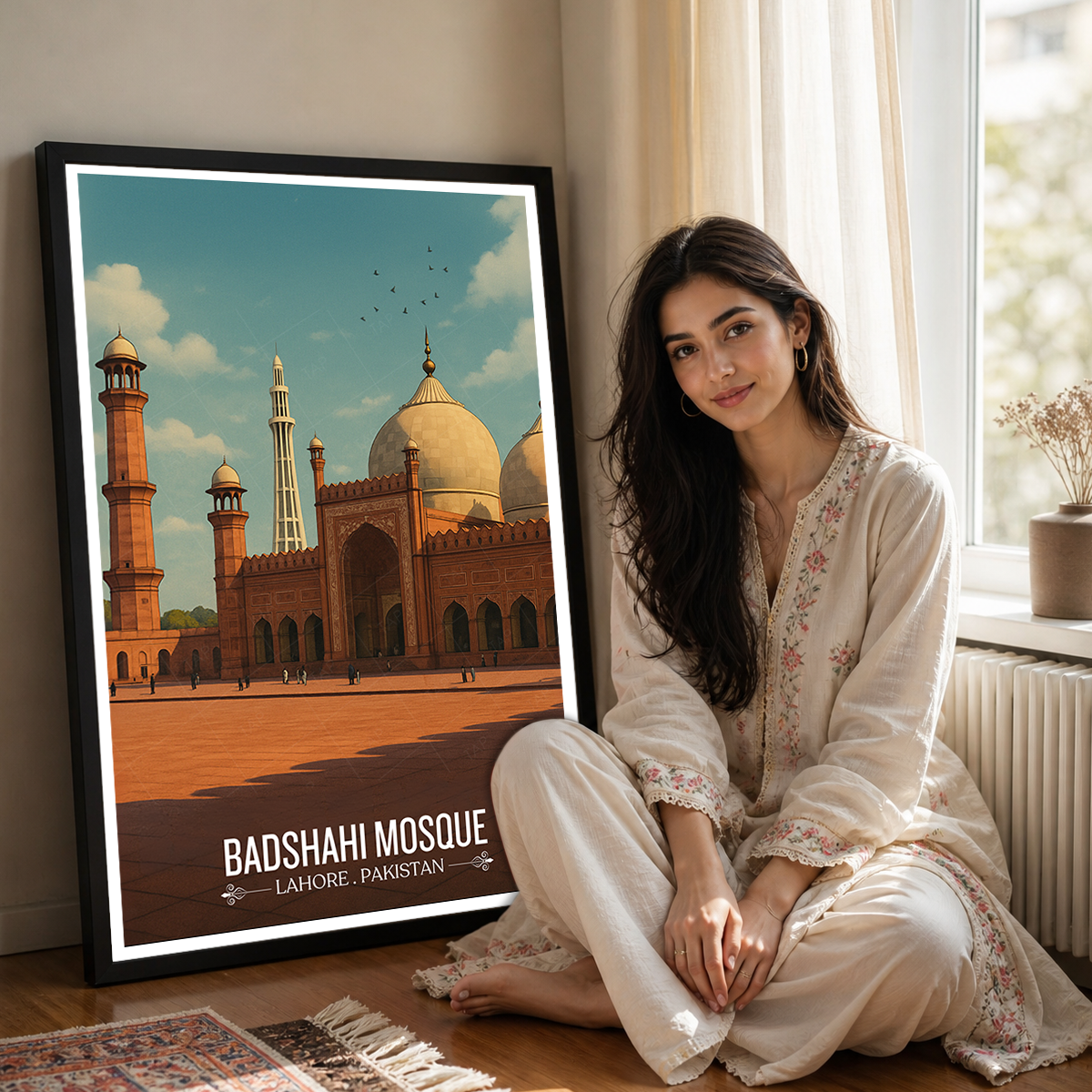 Badshahi Masjid - Lahore - Pakistan - Travel Wall Art Print - Art Print - Travel Art Poster