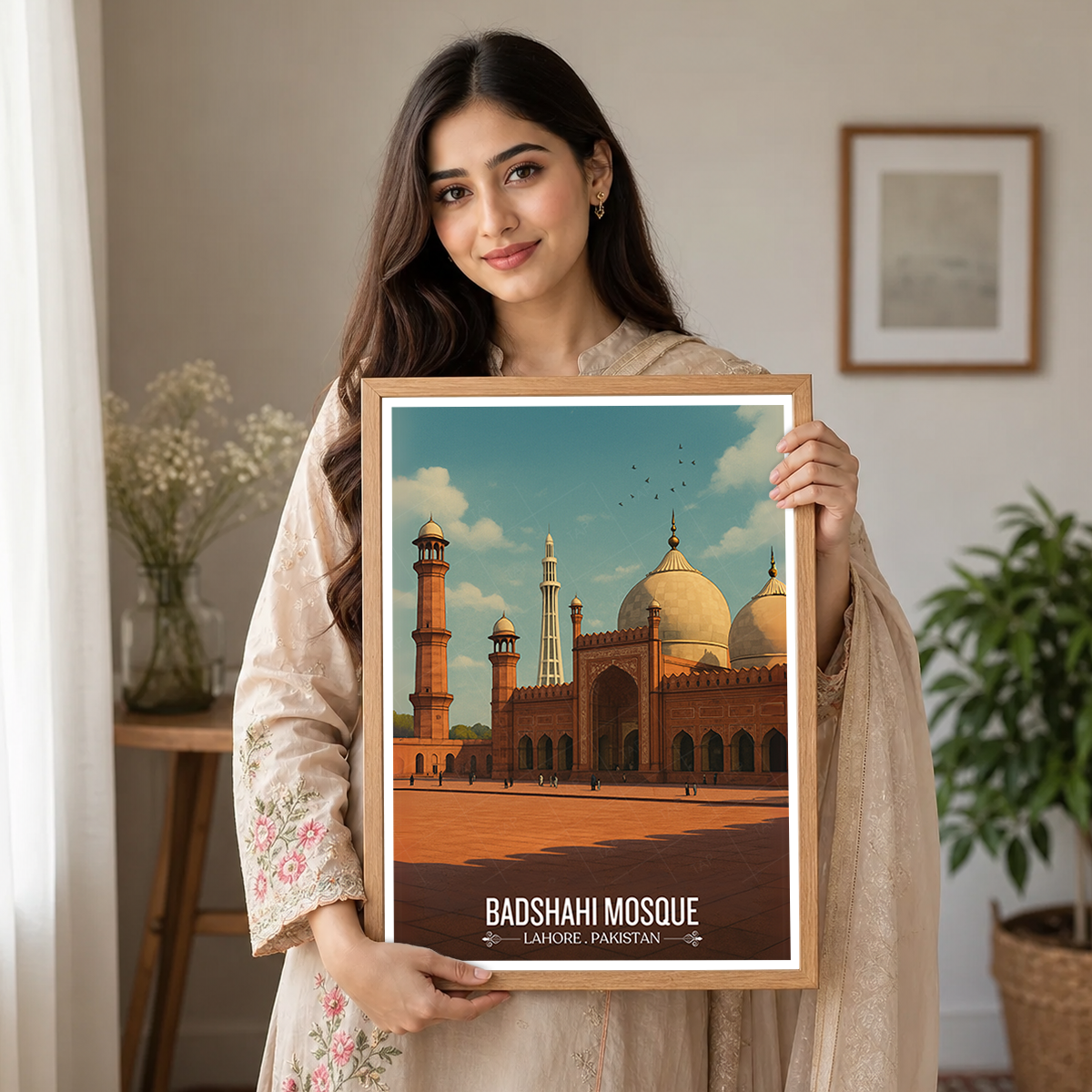 Badshahi Masjid - Lahore - Pakistan - Travel Wall Art Print - Art Print - Travel Art Poster