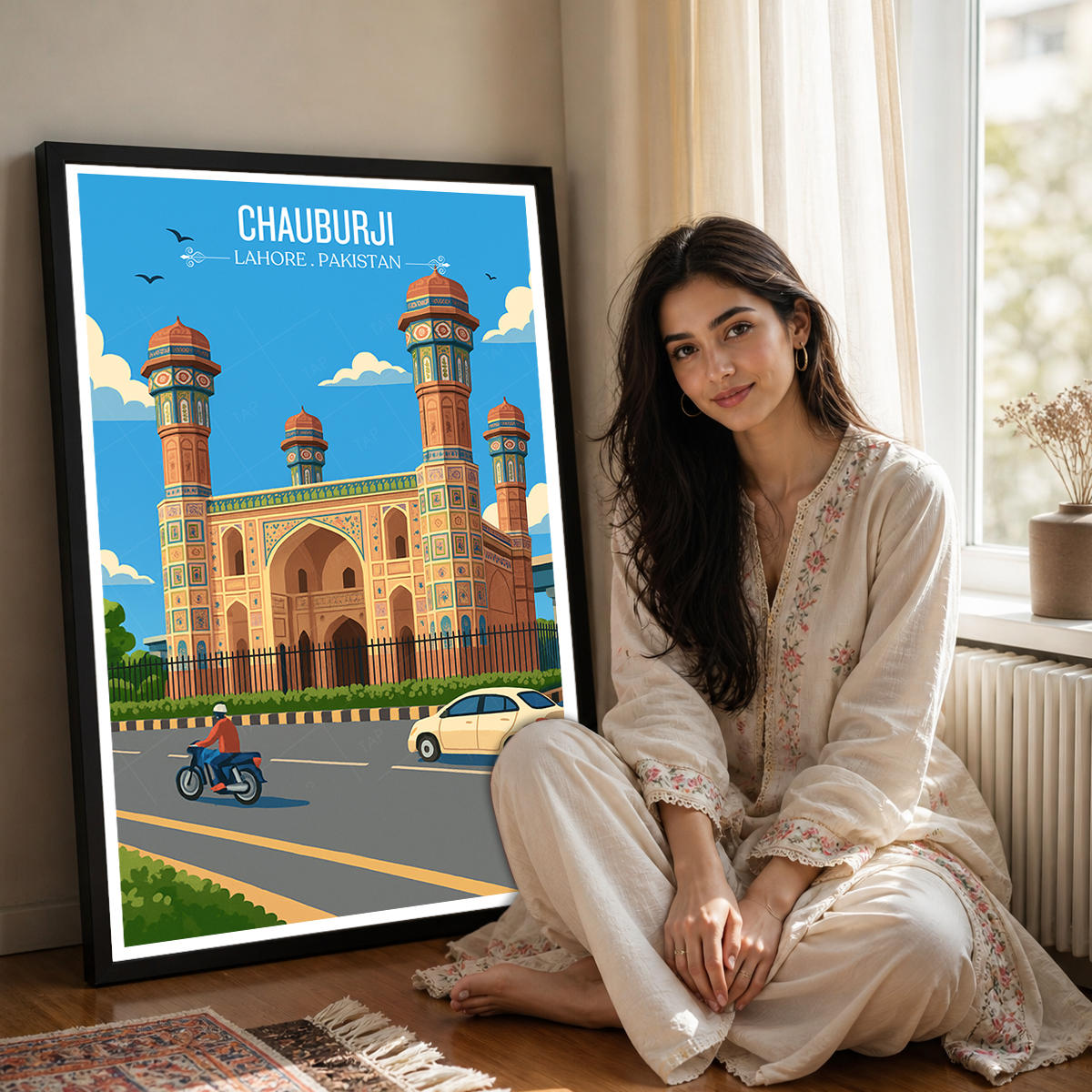 Chauburji - 4 Pillars Monument - Lahore - Travel Wall Art Print - - Travel Art Poster