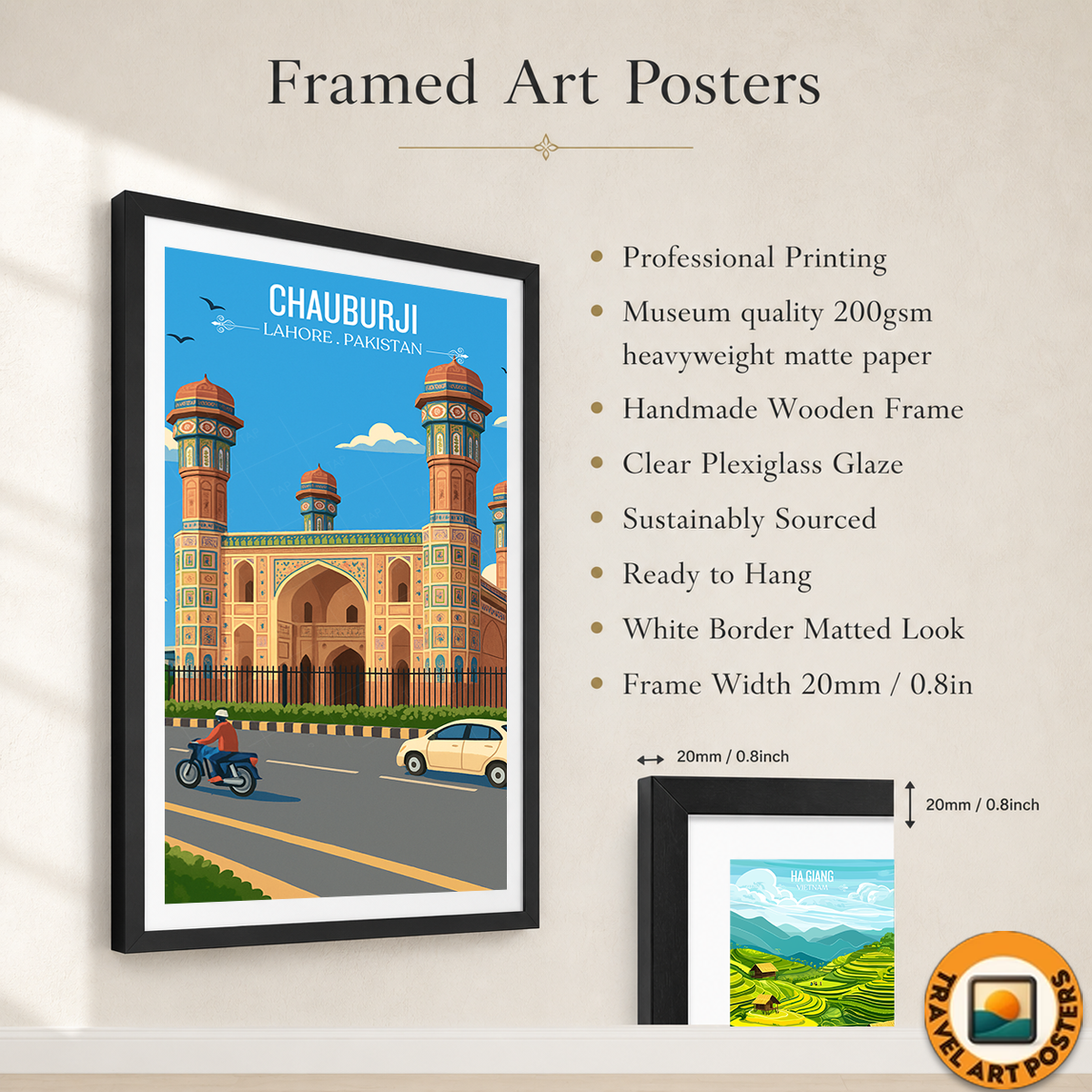 Chauburji - 4 Pillars Monument - Lahore - Travel Wall Art Print - - Travel Art Poster